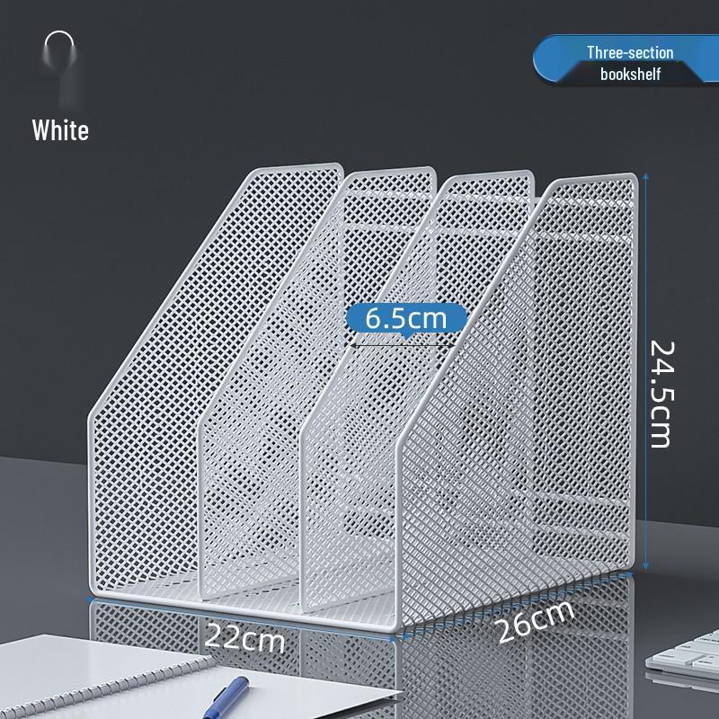 Desktop Metal File and Document Holder - Layered Office Rack & Book Stand