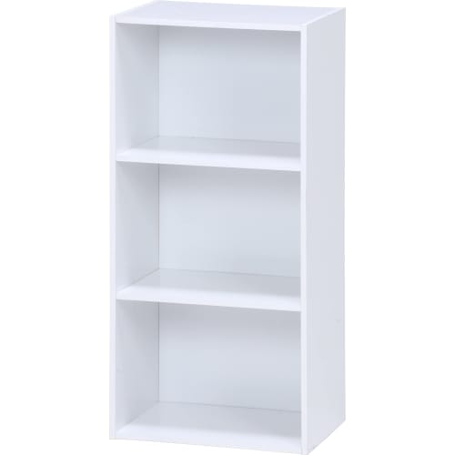 Fuji Boeki Color Box Bookshelf, 3 Tiers, 41.8cm Wide x 29cm Deep x 89cm High, White, Shelf, Storage Box, Assembly Required, 93501 43856