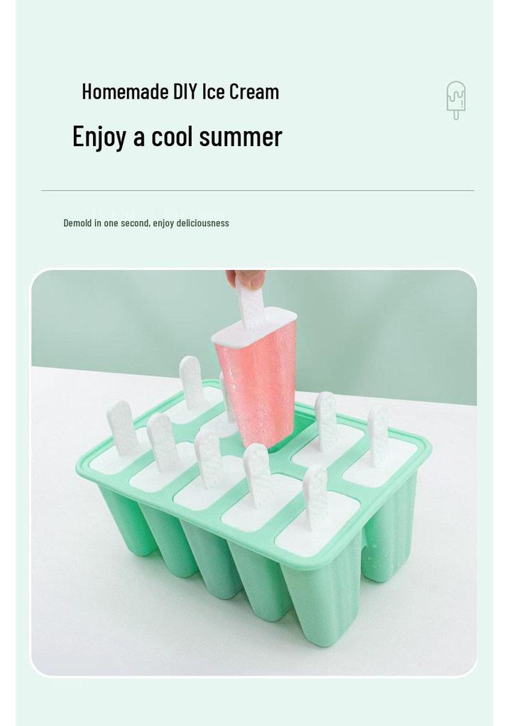 Silicone Ice Cream Mold: 10, 6, 4, 12 Cavities, Easy Release, Food Grade for Homemade Popsicles