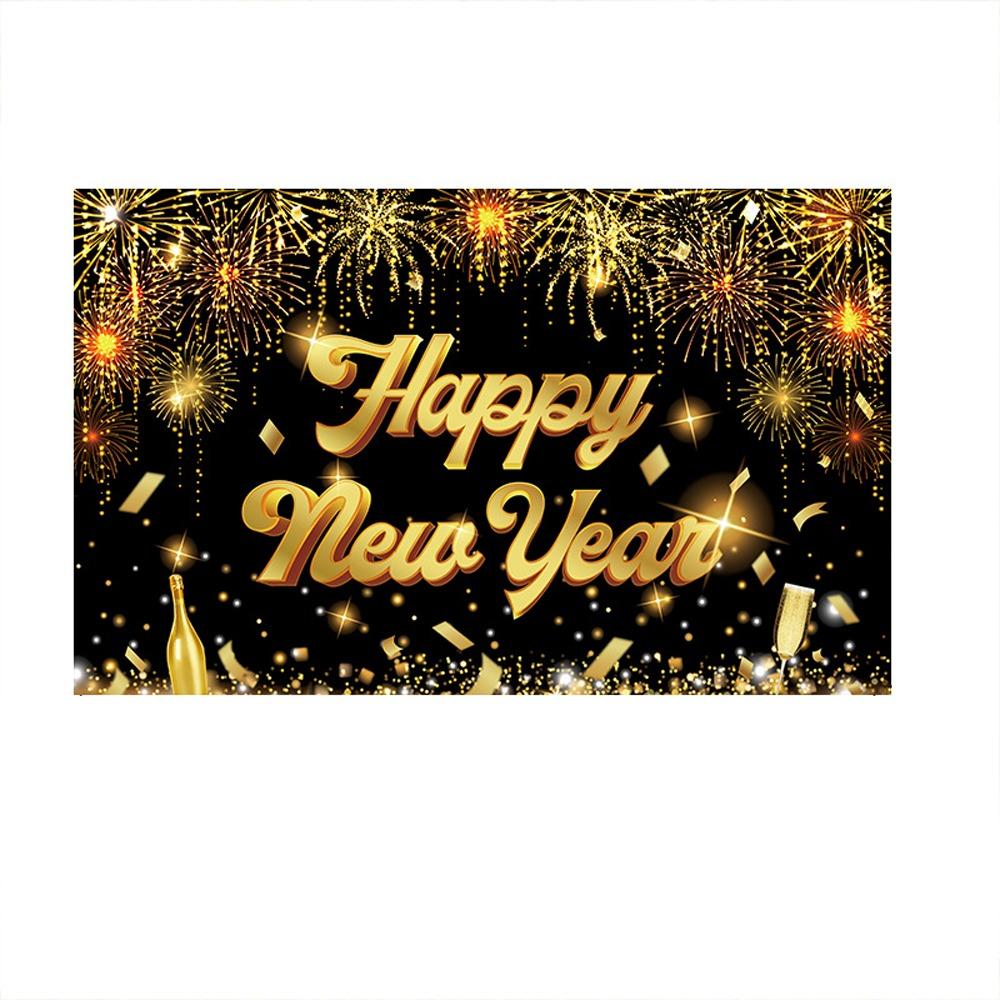 Black Gold 2026 New Year Backdrops Colorful Balloon Photo Background Party Background  Photo Studio