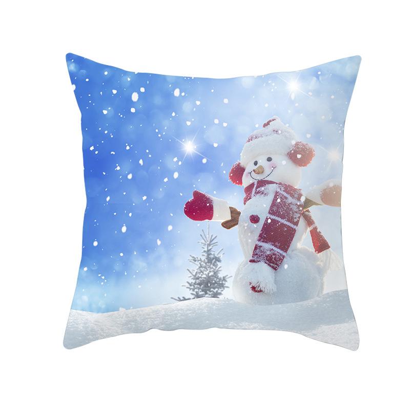 New Christmas Snowman Pillow Cover Festive Home Sofa Pillow Cover
