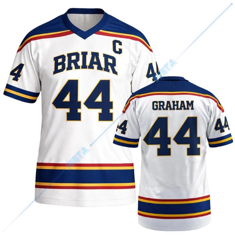 TV Off Campus Briar U Cosplay Costume Hockey Jersey Blue White Sports Shirt Tee Cos