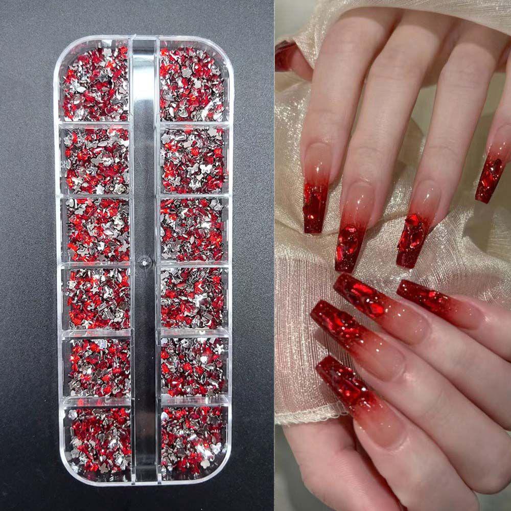Nail Art Irregular Mini Ornaments: Pink, White, Colorful Champagne Accessories