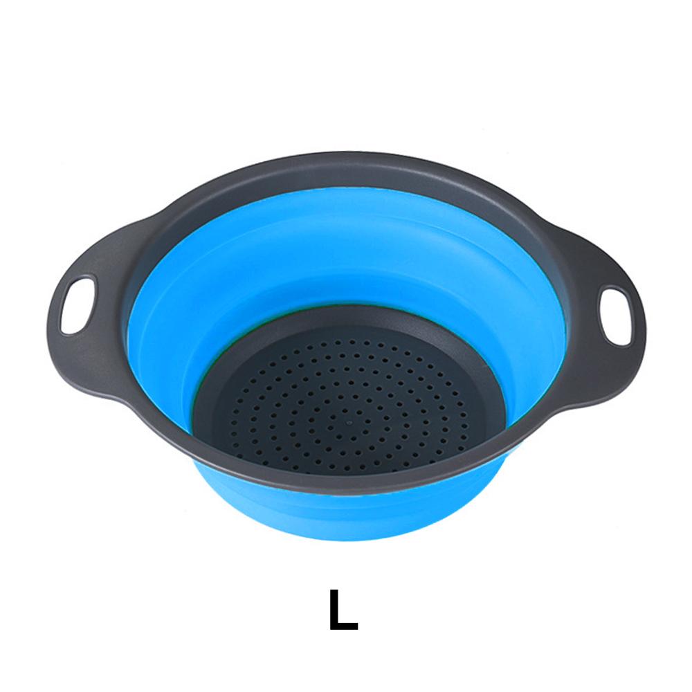 Silicone world Folding Drain Basket Fruit Vegetable Washing Basket Strainer Colander Collapsible Drainer Kitchen Storage Tools
