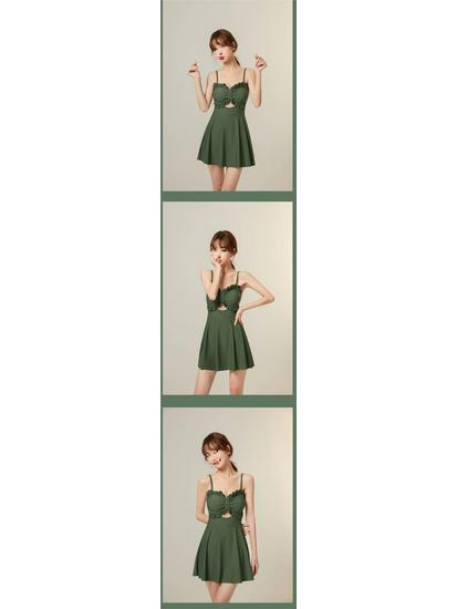 2024 Stylish Two-Piece Swimwear Set: Slimming, Belly-Covering, and Sun-Protective Skirt Design