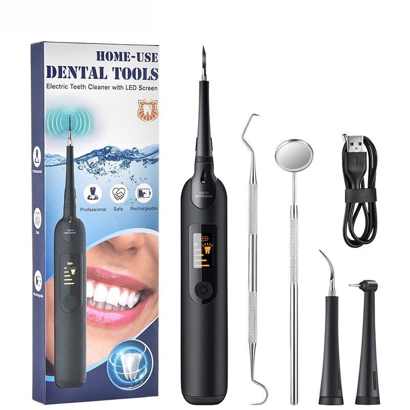 

Rechargeable Ultrasonic Tooth Cleaner Dental Kit Household Handheld Teeth Cleaner Tartar Remover Tool