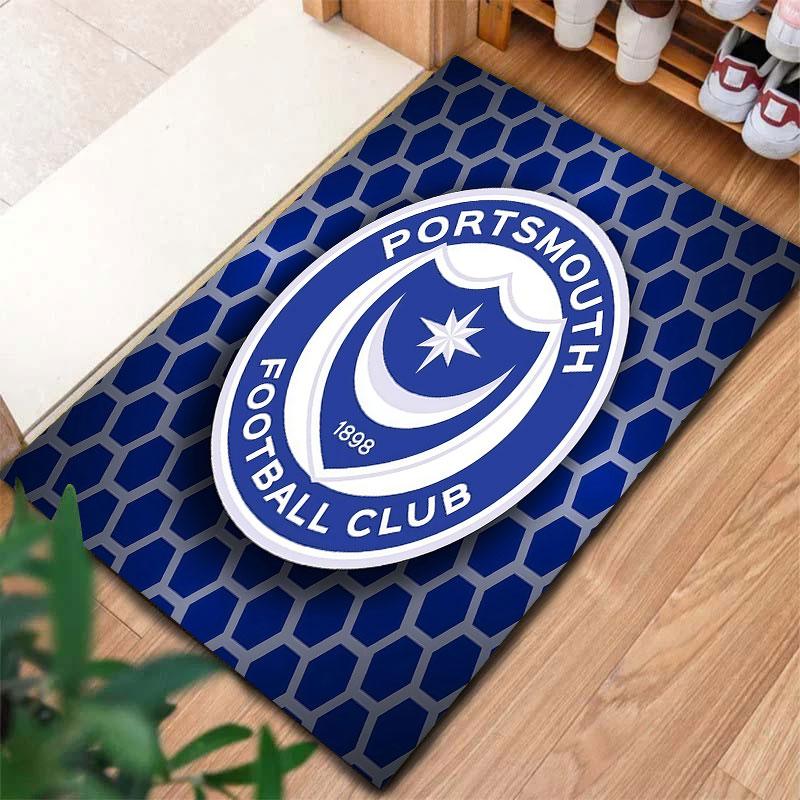 Portsmouth Football Club Carpet Rug for Living Room Bedroom Home Sofa Decoration,Kids Play Non-slip Floor Mat