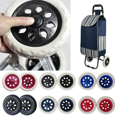 2Pcs 6.3Inch Shoppin Cart Wheels Flexible Wheelchair Caster Portable Tire Wheel  Luggage Accessories