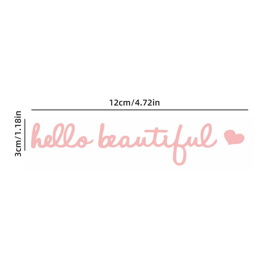 Hello Beautiful Mirror Decal Waterproof PVC Rearview Mirror Sticker Auto Sticker Hello Beautiful Sign Chic Car Decal Stickers