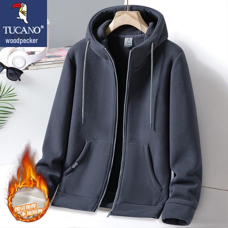 TUCANO Men's Hooded Fleece Cardigan Jacket