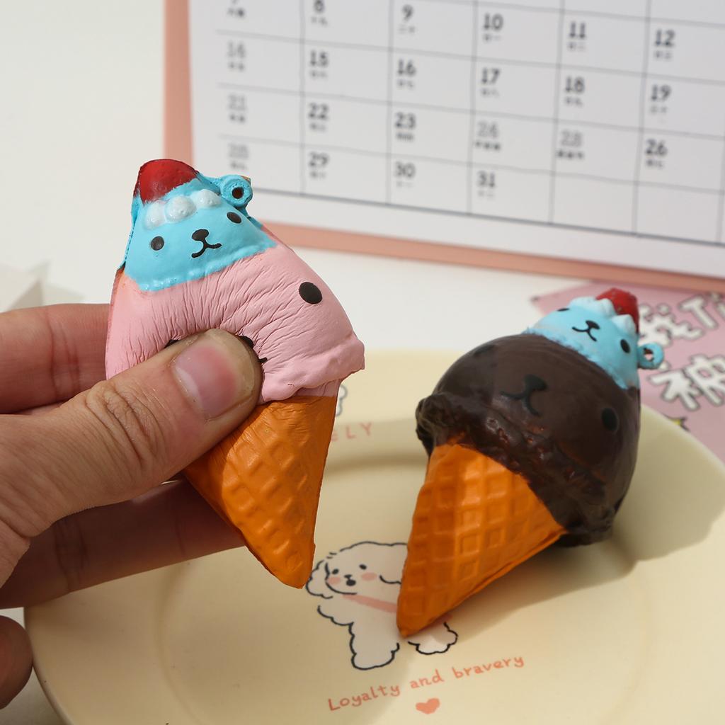 Gentle Recovery Pu Squishy Icecream Creative Press Toys Simulation Stress Ease Vent Funny Xmas Gift Sensory Toy For Kids