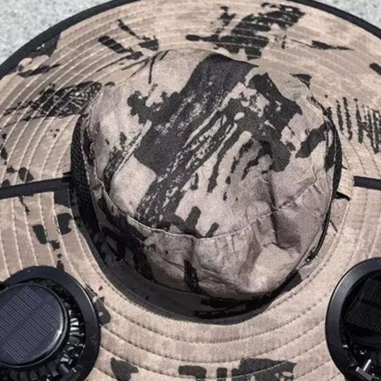 Solar Fan Hat with Dual Rechargeable Fans Design Wear-Resistant Sun Protection
