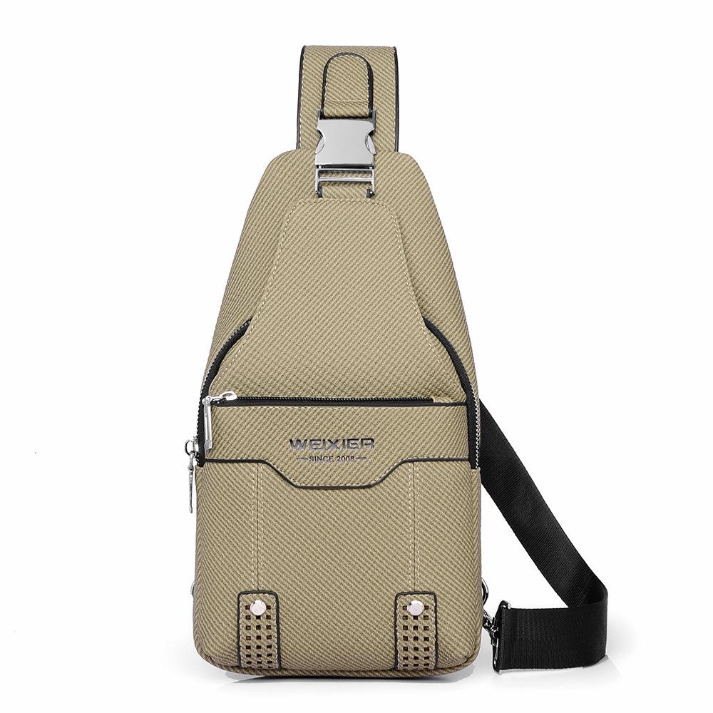 New Men's Fashion Crossbody Bag PU Leather Chest Bag, Handbag,Adjustable Shoulder Strap for Travel & Outdoor Activities