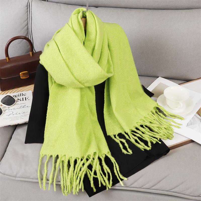 New Winter Scarf For Women Long Warm Cashmere Scarves Hijab Solid Lady Shawl Wrap Female Pashmina Bandana Head Scarfs