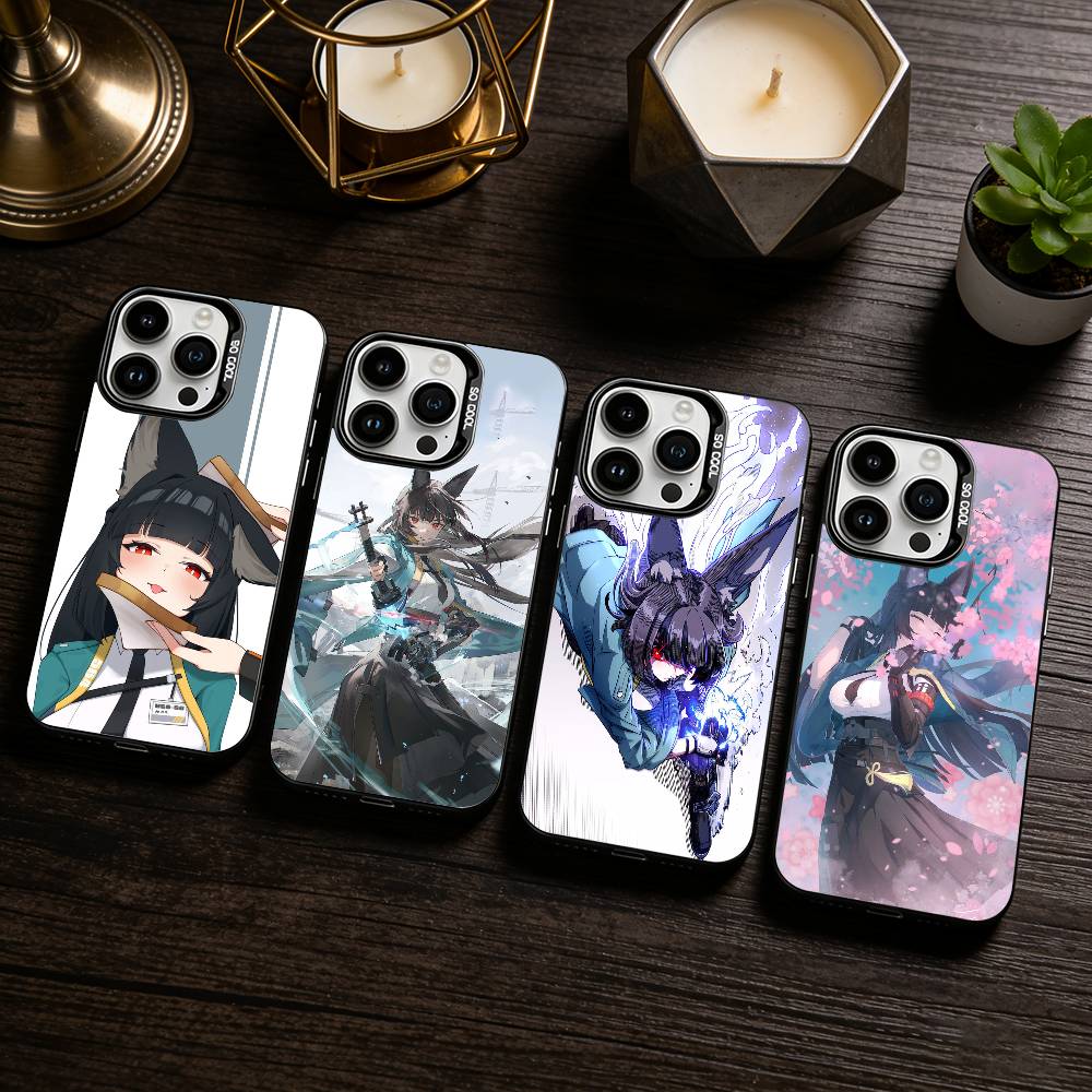 Zenless Zone Zero Miyabi Hoshimi Phone Case For iPhone 17,16,15,14,13,12,11 Plus,Pro Max,XS,Colored Silver Phone Case