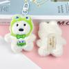 Cartoon  West Highland Puppy Plush Doll Headset Puppy Keychain Bag Pendant Charms Car Keyring Accessories For Women Kids Gift