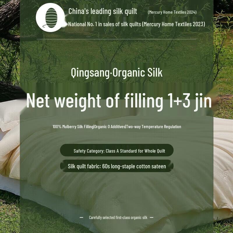 Mercury Home Textiles All-Season 100% Organic Tussah Silk Duvet