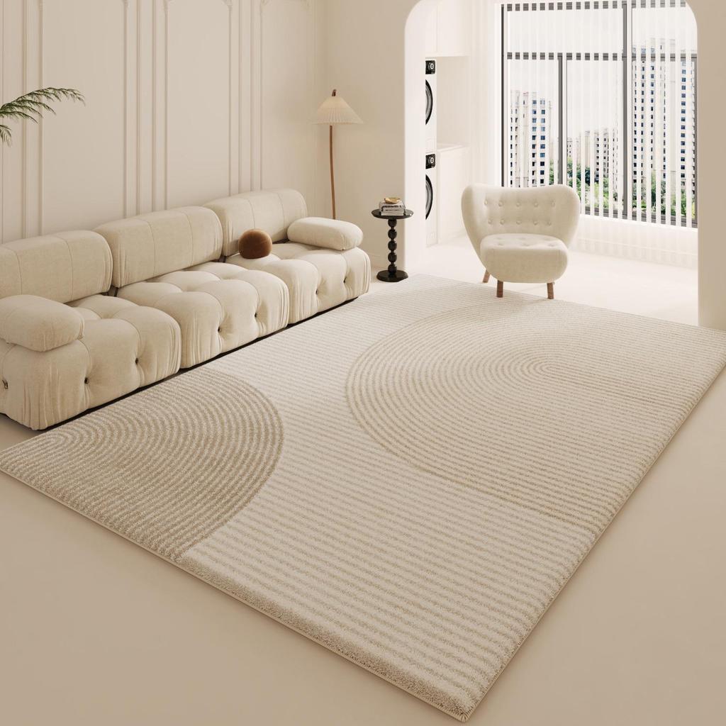 2024 Modern Cream Long-Haired Bedside and Living Room Carpet