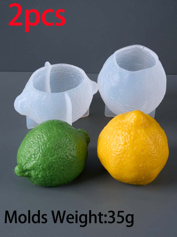 Simulation Lemon Silicone Mold 3D Fruit Scented Candle Making Supplies DIY Handmade Soap Gypsum Resin Casting  Molds Home Decor