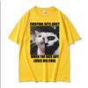 Everyone Gets Quiet When The Nice Guy Loses His Cool Funny Cat Meme Tshirts Unisexs Clothing Retro T Shirts Unisex Oversized T Shirt