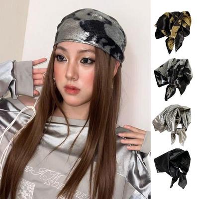 NEW Summer Y2K Square Hair Scarf Retro Spicy Style Hair Shawl Wrap Thin Sunscreen Headscarf For Women Bandana Hijab Handkerchief