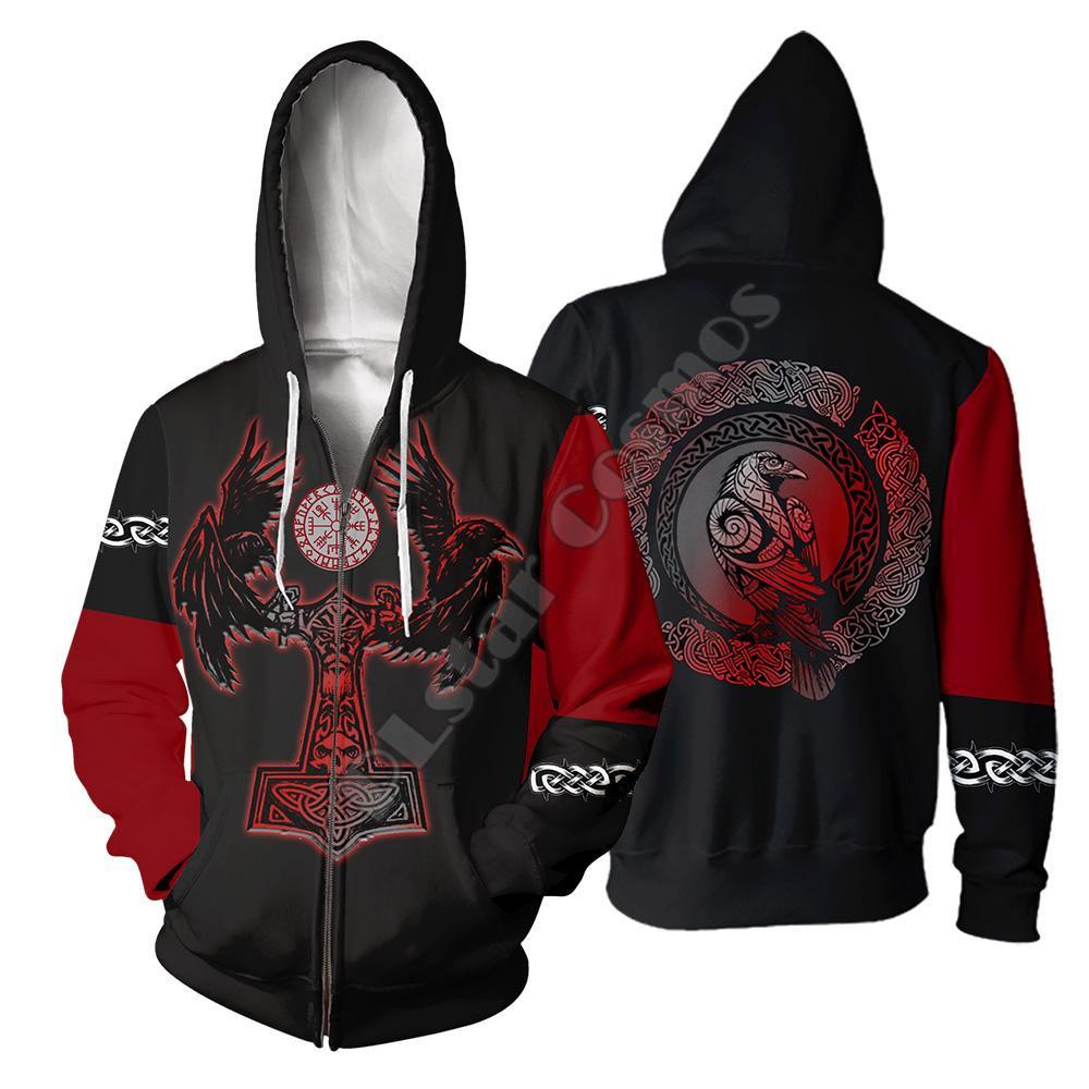 New Tattoo Printed Sweatshirt 3d Zipper Hooded Sweatshirt