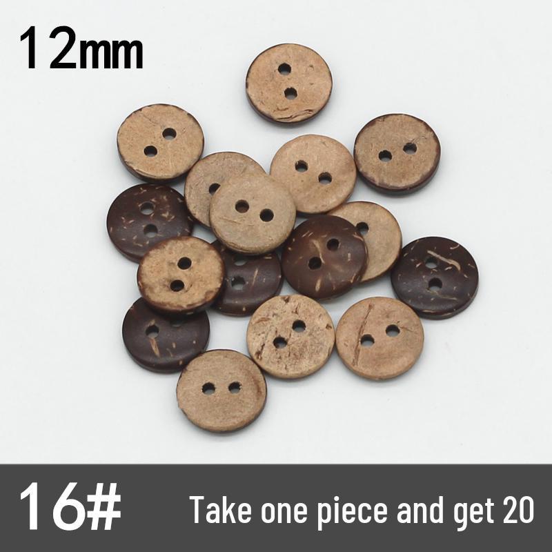 Natural Retro Coconut Shell Round Buttons for Children's Clothing