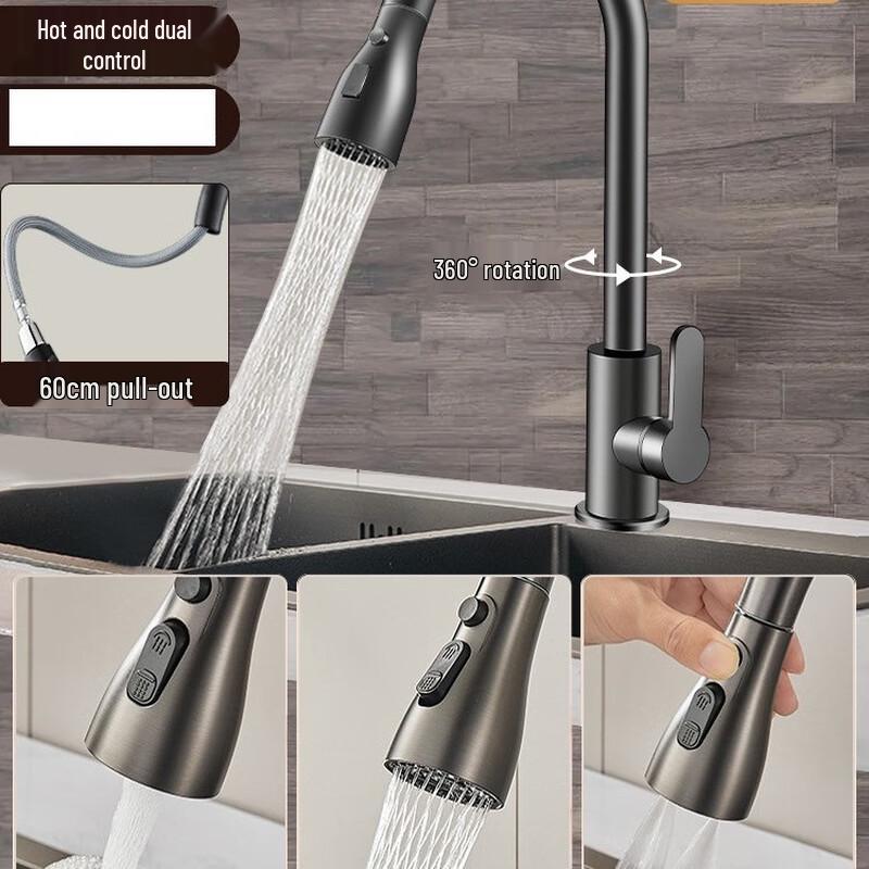 TLXT Copper Kitchen Pull-Out Faucet