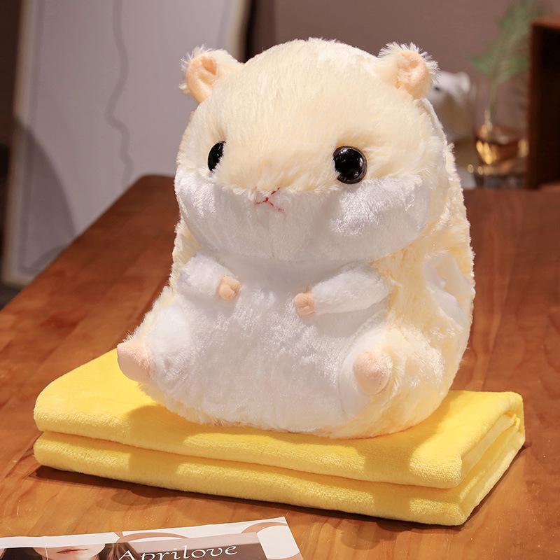 Adorable Hand-Warming Pillow Blanket: Cozy Two-in-One for Car & Office Naps Pillow