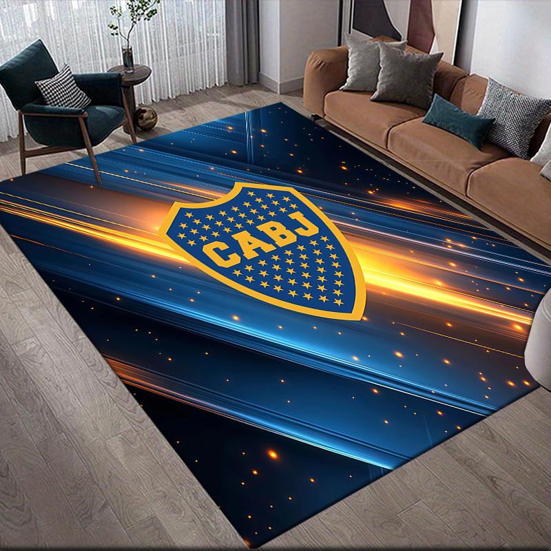 Club Atletico Boca Juniors Flannel Pattern Square Carpet,Area Rug,Carpet Rug for Living Room Bedroom Sofa Playroom Decor,Non-slip Floor Mat