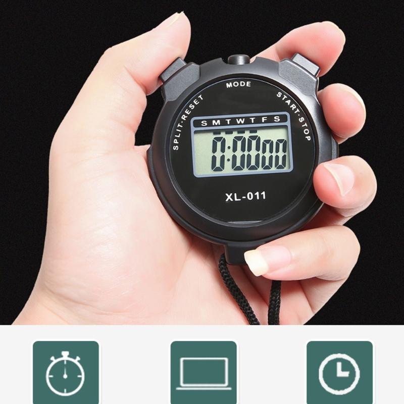 Chronograph Stop Watch Electronic Stopwatch Portable Outdoor Running Training Timer Handheld Digital Coaches Timer