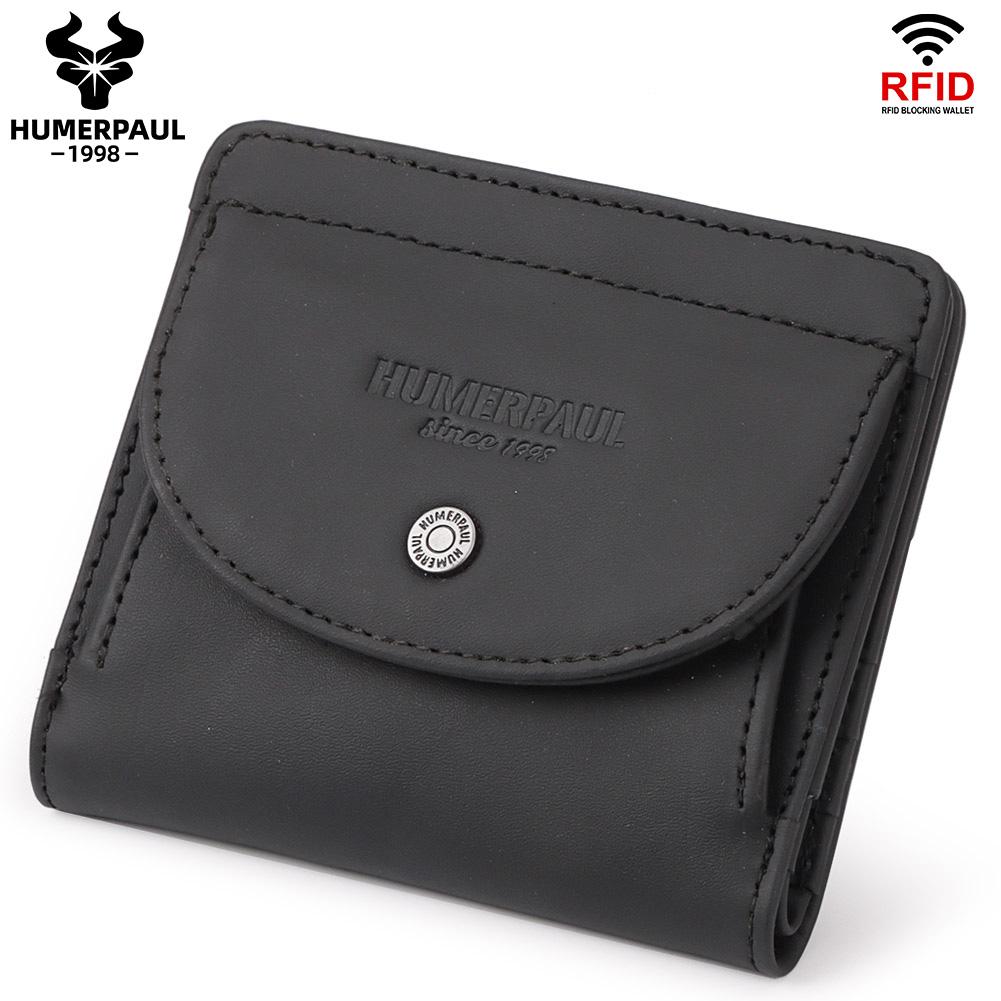 Humerpaul Ladies Clutch First Layer Cowhide Wallet Thin Wallet Large Capacity Coin Bag with Photo Window Coin Purse