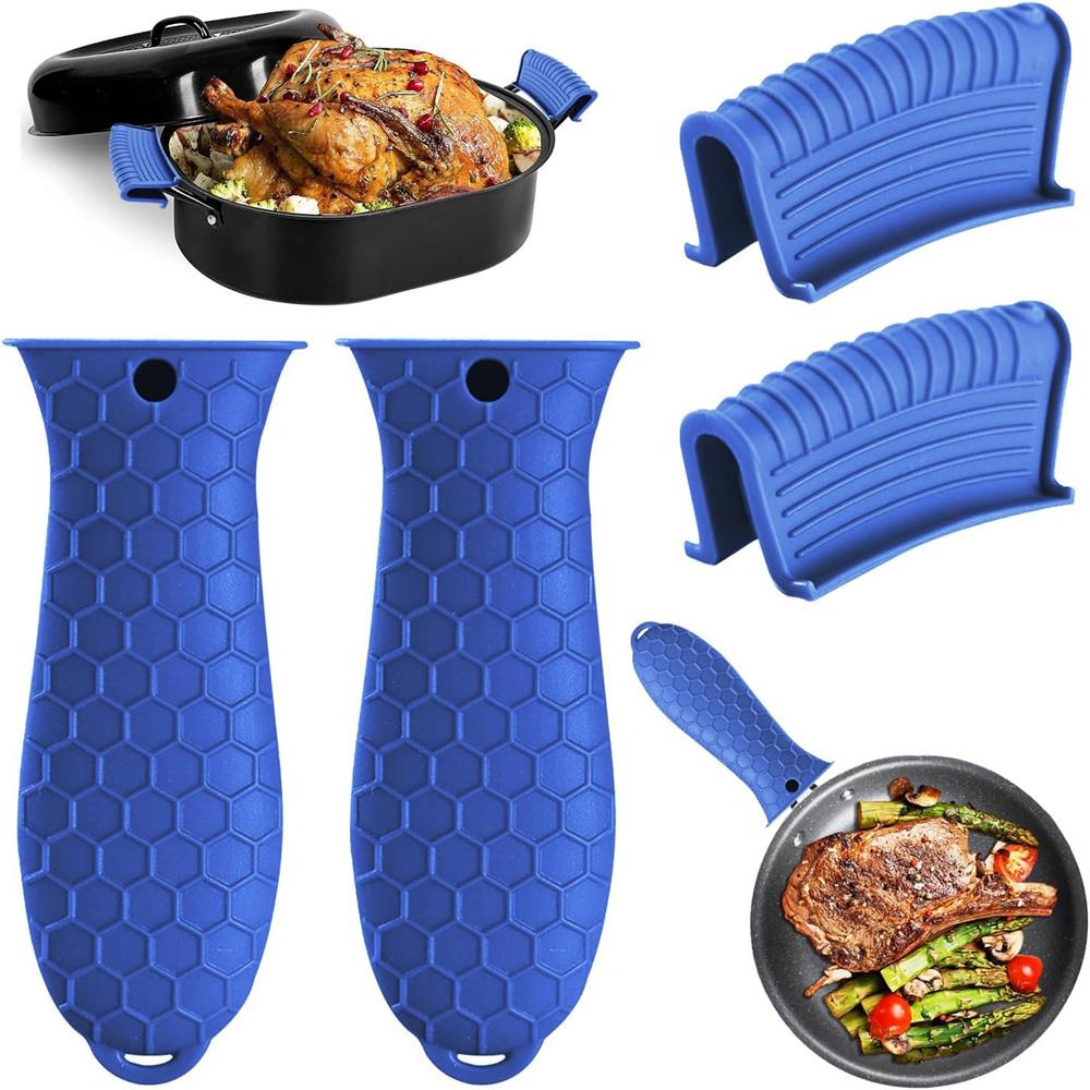 Silicone Heat-Resistant Handle Covers,Cast Iron Handle Covers, Pot Holders,Cast Iron Skillet Pads, Cast Iron Pot Handle Covers