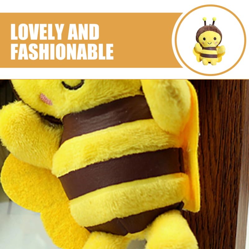 Nejasně 4dílná sada roztomilých plyšových klíčenek včelky, přívěsky na batoh, materiál deky, 1185cm, lehká 76g, ručně vyrobené, měkké na dotek, pro