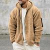 Men's Autumn Winter Fleece Warm Jacket Loose Hooded Casual Jackets