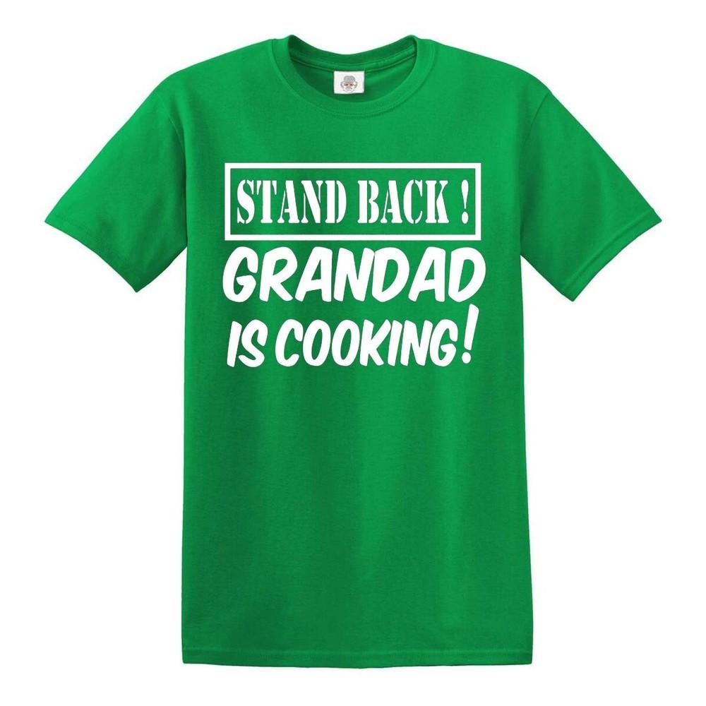 Stand back grandad is cooking tshirt mens funny novelty fathers day bbq tee top