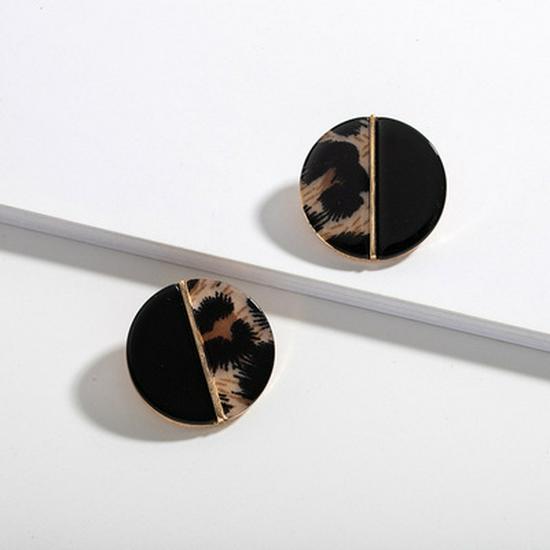 Korean Japanese Geometric Acetate Women s Stud Earrings - Fashionable Color-block Street Style Drops