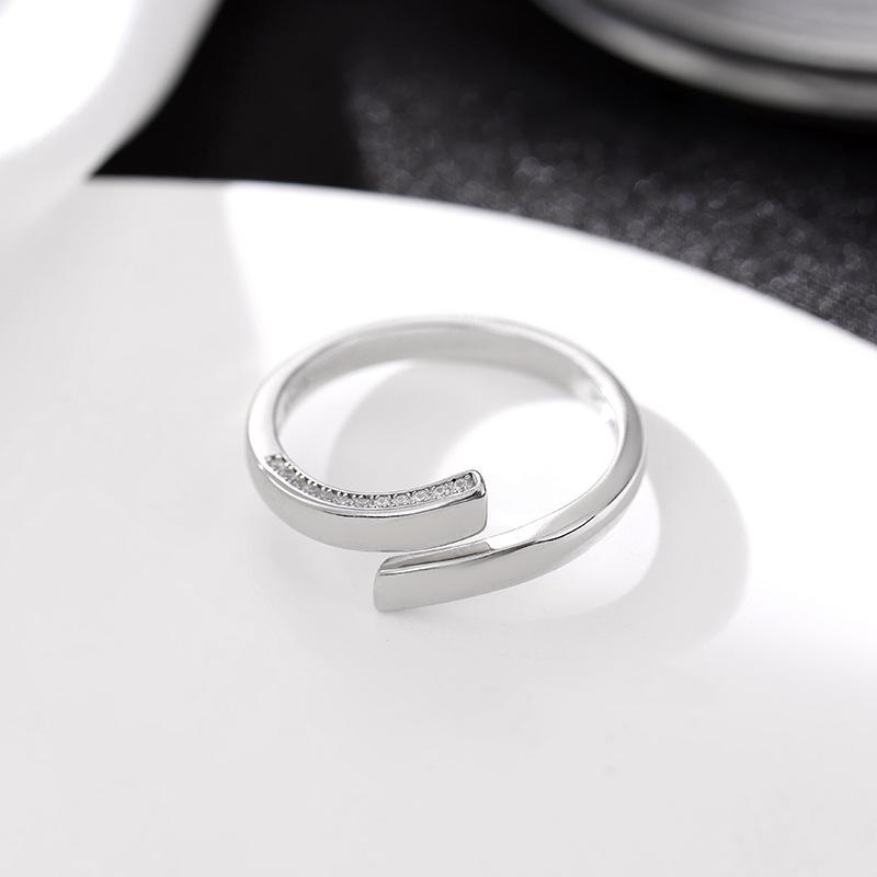 Banyan Tree S925 Silver Mobius Couple Rings - Korean Geometric Design