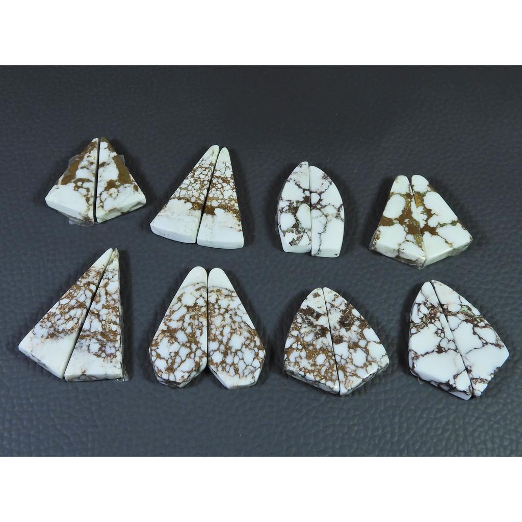 218Cts. Natural Wild horse Jasper Fancy Cabochon Loose Gemstone 8Pair Lot C-1477