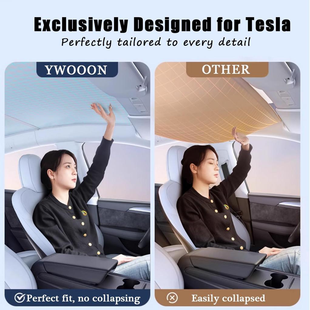 For Tesla Model Y Sunshade 2020-2023 UV Ray Heat Insulation Glass Roof Shade Foldable Mesh Skylight Protector Interior Accessory