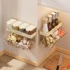 Food Grade Spice Box Wall Mounted No Drill Kitchen Storage Container for Ginger Garlic Plastic Organizer