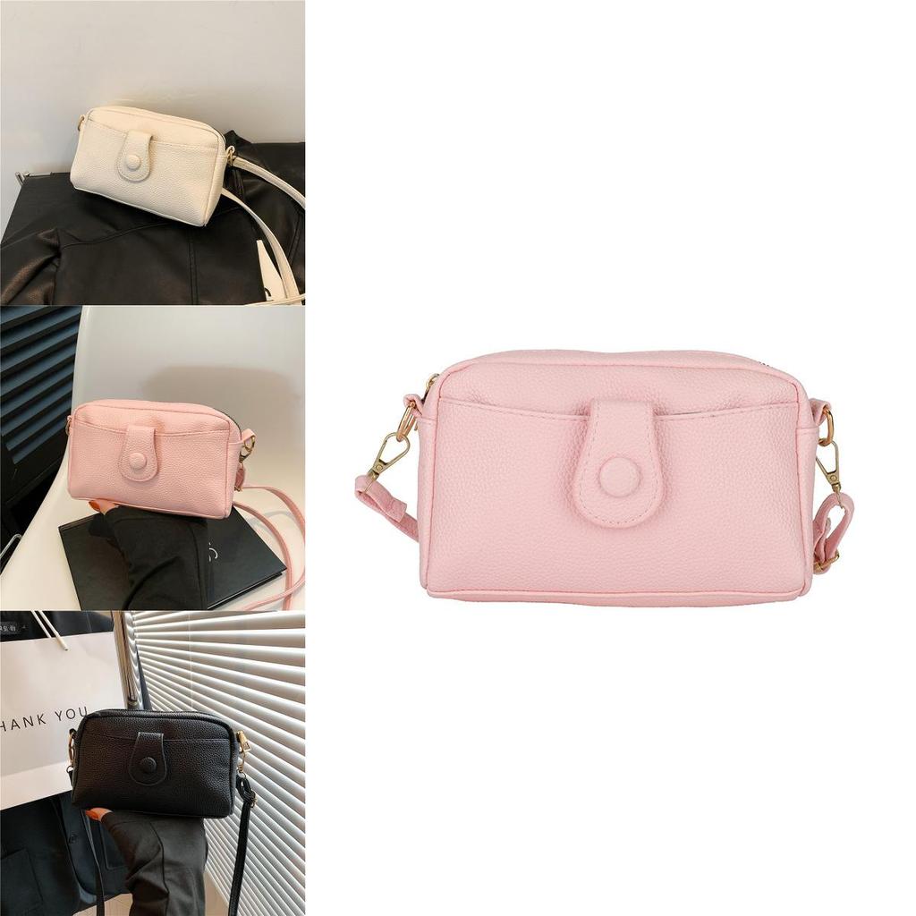Candy Color Korean Style Soft Surface 2023 Fashion Winter Casual Solid Color Single Shoulder Crossbody Small Square Bag Women Black