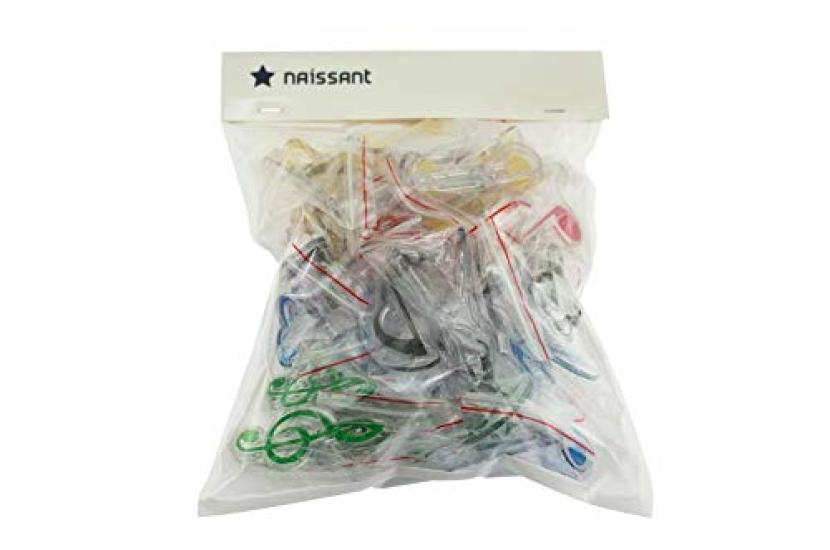 Naissant Colorful Large Quantity Cute Memo Clips Musical Clef Design 5 30 Pieces Set - Note/Treble - Colors,