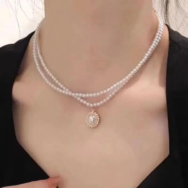 Pearl Necklace Women's Popular Niche Design High-end Clavicle Chain Light Luxury Retro Neck Chain Summer
