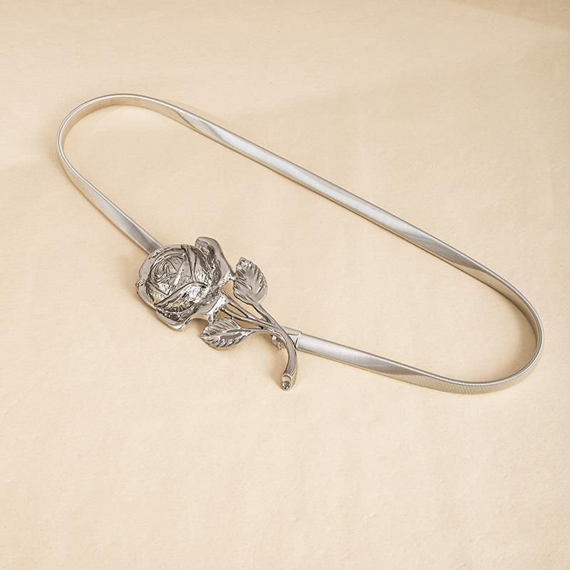 Wind Metal Belt Elastic Elastic Waist Chain Women'S Fashion Versatile Spring Dress Shirt Sweater Waist Seal