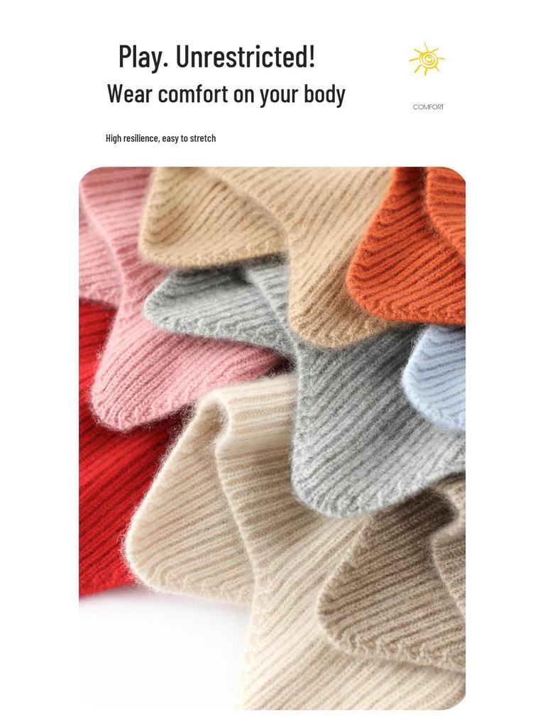 Unisex Cashmere Kids' Knit Hat with Ear Protection - Super Cute & Warm for Autumn/Winter