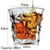 280ml290ml Crystal Glass Creative Design Rotating Whiskey Ice Patterned Cocktail Glass Bar Beer Fine Mug Durable Durable