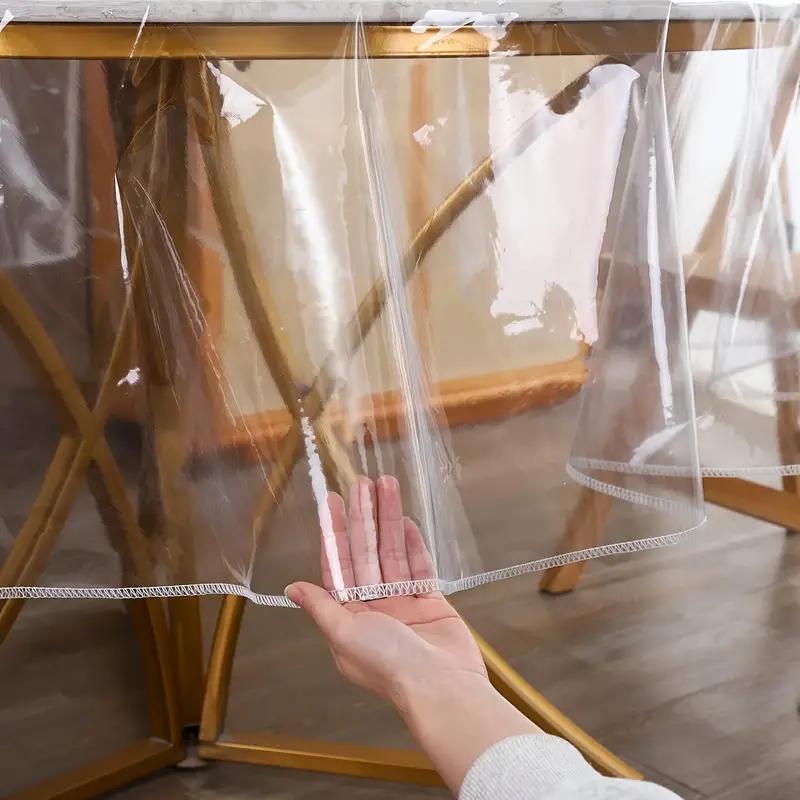 Transparent Round Plastic Tablecloth Protective Sleeve Waterproof and Oil Proof PVC Tablecloth