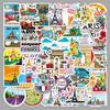 50 French Travel Scenery Stickers: Outdoor Suitcase Decoration Pack (50 Sheets)