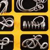 16pcs/Set Metal Brain Teaser Puzzles Interlock Unlock Ring Fun Metal Chinese Ring Puzzle Intelligent Brain Teaser for Kids Adult